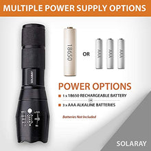 Load image into Gallery viewer, Solaray Handheld LED Tactical Flashlight  Professional Series ZX-1 - Bright High Lumen Flashlight - 5 Light Modes, Adjustable Zoom, Water Resistant - Perfect for Camping Fishing Emergency
