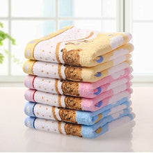 Load image into Gallery viewer, Hiibaby Pink/Blue/Yellow Lovely Bear Pattern Baby Kid Bathroom Hand Face Towels 52cm27cm Rectangular Cloth 100% Cotton Soft Touch First Class Product T1101 (Yellow)
