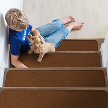 Load image into Gallery viewer, House, Home and More Set of 15 Skid-Resistant Carpet Stair Treads - Toffee Brown - 9 Inches X 36 Inches

