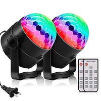 YouOKLight Sound Activated Party Lights with Remote Control Dj Lighting,RGB Disco Ball Light, Strobe Lamp 7 Modes Stage Par Light for Home Room Dance Parties Bar Karaoke Xmas Wedding Show Club, 2 Pack