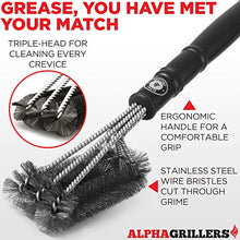 Load image into Gallery viewer, Alpha Grillers BBQ Grill Brush - Wire Grill Brush &amp; BBQ Brush for Grill Cleaning - Grill Brush for Outdoor Grill &amp; Gas Grill Cleaner for All BBQ Types
