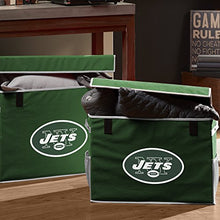 Load image into Gallery viewer, Franklin Sports New York Jets NFL Folding Storage Footlocker Bins - Official NFL Team Storage Organizers - Collapsible Containers - Large

