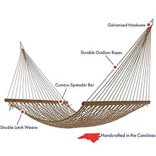 Load image into Gallery viewer, Nags Head Hammocks NH15MOCAdmiral Mocha DuracordRope Hammock with Free Extension Chains &amp; Tree Hooks, Handcrafted in The USA, Accommodates 2 People, 450 LB Weight Capacity, 13 ft. x 65 in.
