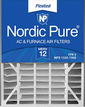 Load image into Gallery viewer, Nordic Pure 20x25x5 MERV 12 Pleated Air Bear 255649-102 Replacement AC Furnace Air Filter 1 Pack
