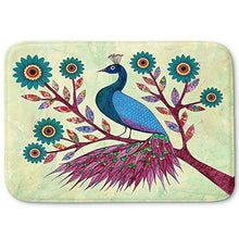 Load image into Gallery viewer, DiaNoche Designs Memory Foam Bath or Kitchen Mats by Sascalia - Blue Peacock, Large 36 x 24 in
