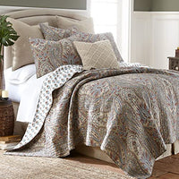 Levtex Home - Kasey King Cotton Quilt Set Brown Paisley