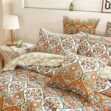 Load image into Gallery viewer, DaDa Bedding Bohemian Bedspread Set - Coral Floral Paisley Garden Party Reversible Coverlet - Bright Vibrant Multi-Colorful Blue Salmon Pink - King - 3-Pieces
