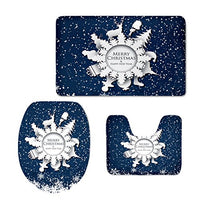 Dellukee Special Snowflake Bath Rugs 3 Pieces Cute Unique U Shaped Toilet Lid Bathroom Floor Mat Cover Pads for Home Company Mall Use