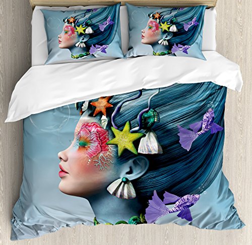 Mermaid duvet 2024 cover queen