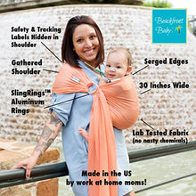 Load image into Gallery viewer, Beachfront Baby - Versatile Water &amp; Warm Weather Ring Sling Baby Carrier | Made in USA with Safety Tested Fabric &amp; Aluminum Rings | Lightweight, Quick Dry &amp; Breathable (Midnight Sky, One Size)

