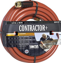 Load image into Gallery viewer, Swan Products SNCG58050 CONTRACTOR+ Commercial Duty Clay Water Hose with Crush Proof Couplings 50&#39; x 5/8&quot;, Red
