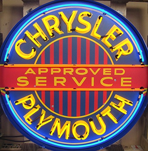 Chrysler Plymouth 36-Inch Neon Sign in Metal Can