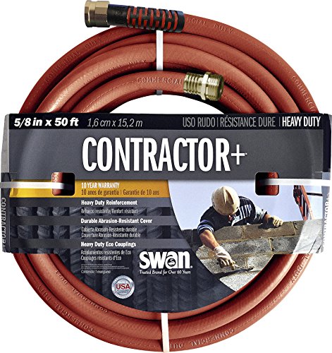 Swan Products SNCG58050 CONTRACTOR+ Commercial Duty Clay Water Hose with Crush Proof Couplings 50' x 5/8