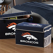 Load image into Gallery viewer, Franklin Sports Denver Broncos NFL Folding Storage Footlocker Bins - Official NFL Team Storage Organizers - Collapsible Containers - Small
