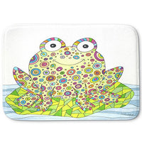 DiaNoche Designs Memory Foam Bath or Kitchen Mats by Valerie Lorimer - The Cheerful Frog, Large 36 x 24 in