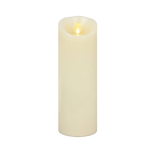 Darice Luminara Flameless Candle - Vanilla Scented Ivory Wax Classic Pillar - 8 in