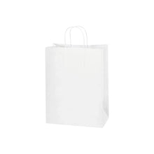 Load image into Gallery viewer, Box King BGS104W Paper Shopping Bags, 10&quot; Width, 13&quot; Height, 5&quot; Depth, White
