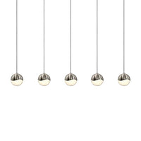 Sonneman 2921.13-SML Contemporary Modern LED Pendant from Grapes Collection in Pewter, Nickel, Silver Finish, 2.50 inches