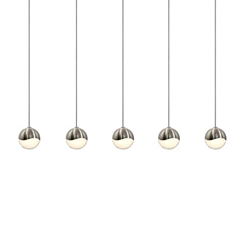 Sonneman 2921.13-SML Contemporary Modern LED Pendant from Grapes Collection in Pewter, Nickel, Silver Finish, 2.50 inches