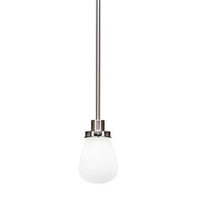 Load image into Gallery viewer, Toltec Lighting 1230-BN-470 Meridian - One Light Mini Pendant, Brushed Nickel Finish with White Glass
