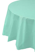 Load image into Gallery viewer, 12-Pack Premium Plastic Tablecloth 84in. Round Table Cover - Light Mint
