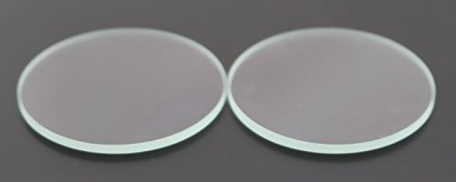 2PCS 64mm x 4mm Clear Glass Flat Lens round lens