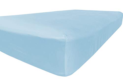 American Pillowcase Twin XL Fitted Sheet Only - 300 Thread Count 100% Egyptian Cotton - Pieces Sold Separately for Set Guarantee (Light Blue)