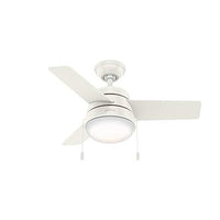 Hunter Fan Company 59301 Aker Indoor with LED Light with Pull Chain Control, 36 Inch, White