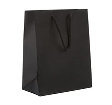 Load image into Gallery viewer, PTP BAGS Black Matte 8&quot; x 4&quot; x 10&quot; Euro Tote Bags [Pack of 100] Reusable Paper Gift Euro Tote
