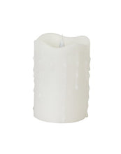 Load image into Gallery viewer, Melrose 5.25&quot; Simplux White Dripping Wax Flameless LED Lighted Pillar Candle with Moving Flame
