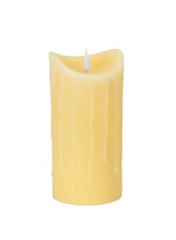 Load image into Gallery viewer, Melrose 7&quot; Simplux Ivory Dripping Wax Flameless LED Lighted Pillar Candle with Moving Flame
