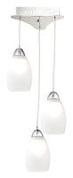 Elk Lighting LCA203-10-15 Buro 3 Light LED Pendant with White Glass, Chrome