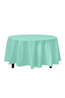 12-Pack Premium Plastic Tablecloth 84in. Round Table Cover - Light Mint