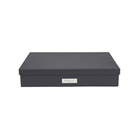 Bigso Sverker Fiberboard Legal/Art Storage Box, 3.3 x 17.1 x 12.2 in, Dark Grey