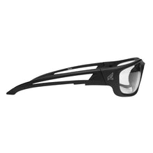 Load image into Gallery viewer, Edge SK-XL111VS Kazbek XL Wrap-Around Safety Glasses, Anti-Scratch, Non-Slip, UV 400, Military Grade, ANSI/ISEA &amp; MCEPS Compliant, XL Wide Fit, Black Frame/Clear Lens
