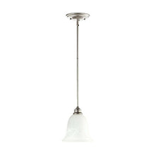 Load image into Gallery viewer, Quorum 3154-64 Bryant - 1 Light Mini Pendant in Quorum Home Collection style - 8 inches wide by 12 inches high, Classic Nickel Finish with Faux Alabaster Glass
