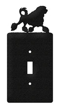 Load image into Gallery viewer, SWEN Products Lowchen Metal Wall Plate Cover (Single Switch, Black)

