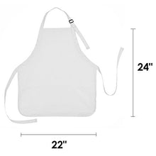 Load image into Gallery viewer, DALIX Apron Commercial Restaurant Home Bib Spun Poly Cotton Kitchen Aprons (3 Pockets) in White 2 Pack
