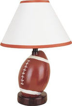 Load image into Gallery viewer, 12&quot;H Table Lamp with Ceramic Football Base in Orange Finish
