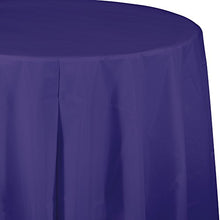 Load image into Gallery viewer, Club Pack of 12 Purple Disposable Plastic Octy-Round Picnic Party Table Covers 82&quot;
