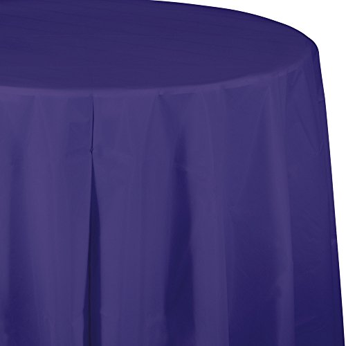 Club Pack of 12 Purple Disposable Plastic Octy-Round Picnic Party Table Covers 82