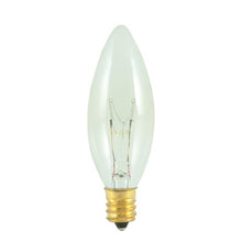 Load image into Gallery viewer, Bulbrite 400115 15CTC/25/3 15-Watt Incandescent Torpedo B8 Chandelier Bulb, Candelabra Base, Clear (Pack of 12)
