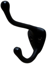 Load image into Gallery viewer, Residential Essentials 10601BK Coat Decorative Hook, 1.625&quot; x 1.1875&quot;, Black
