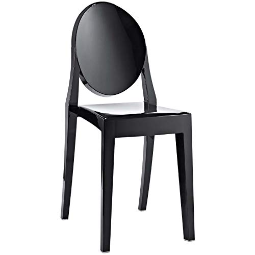 Modway Casper Modern Acrylic Stacking Kitchen and Dining Room Chair in Black - Fully Assembled
