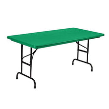 Load image into Gallery viewer, Correll RA3060-29 R Series, Adjustable Height Blow Molded Plastic Commercial Duty Folding Table, Rectangular, 30&quot; x 60&quot;, Forest Green
