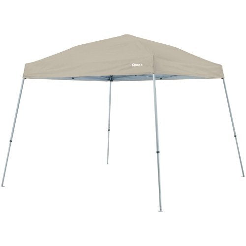 Quest 10 Ft. X 10 Ft. Slant Leg Instant Ez up Pop up Recreational Tent Canopy (Khaki)