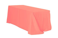 Load image into Gallery viewer, New Creations Fabric &amp; Foam Inc, 90&quot; Wide by 132&quot; Long Rectangular Polyester Poplin Tablecloth, Rounded Corners, Pink
