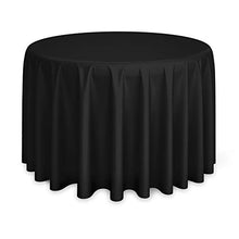 Load image into Gallery viewer, Lann&#39;s Linens - 20 Premium 132&quot; Round Tablecloths for Wedding/Banquet/Restaurant - Polyester Fabric Table Cloths - Black
