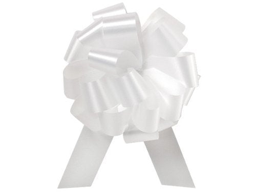 Nas Pull String Bows 5 Inch 20 Loops White Pkg/25