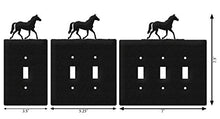 Load image into Gallery viewer, SWEN Products Horse Quarter Wall Plate Cover (Single Outlet, Black)
